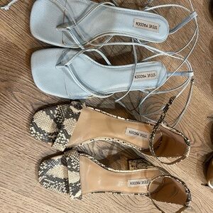 Steve Madden Blue and Snake Print Heels